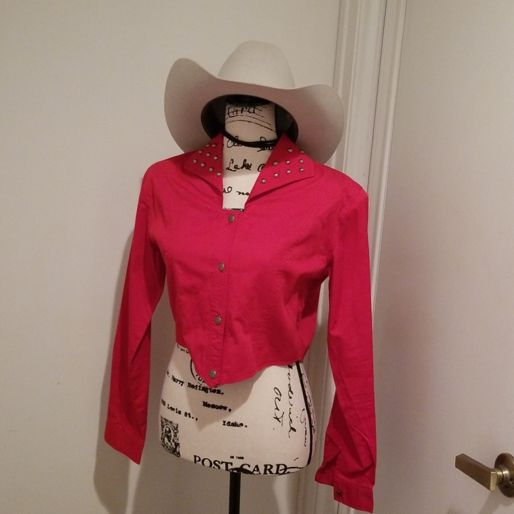 ✔Red Studded Country Western Top
